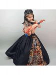 FANCY COTTON SILK PRINTED DESIGNER SLEEVE DESIGN KID’S TOP WITH SKIRT PARTY WEAR WHOLESALE PRICE ETHNIC GARMENT (3)