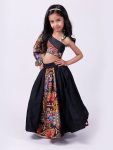 FANCY COTTON SILK PRINTED DESIGNER SLEEVE DESIGN KID’S TOP WITH SKIRT PARTY WEAR WHOLESALE PRICE ETHNIC GARMENT (3)