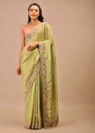 FANCY DIAMOND CHINON EMBROIDERY CODING MULTI THREAD SEQUENCE WORK SAREE WITH UNSTITCHED BLOUSE PARTY WEAR WHOLESALE PRICE ETHNIC GARMENT (5)