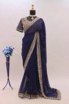 FANCY GEORGETTE EMBROIDEDY SEQUENCE WORK READY TO WEAR SAREE WITH STITCHED BLOUSE PARTY WEAR WHOLESALE PRICE ETHNIC GARMENT (5)