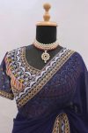 FANCY GEORGETTE EMBROIDEDY SEQUENCE WORK READY TO WEAR SAREE WITH STITCHED BLOUSE PARTY WEAR WHOLESALE PRICE ETHNIC GARMENT (5)