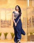 FANCY GEORGETTE EMBROIDEDY SEQUENCE WORK READY TO WEAR SAREE WITH STITCHED BLOUSE PARTY WEAR WHOLESALE PRICE ETHNIC GARMENT (5)