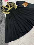 FANCY GEORGETTE EMBROIDERY SEQUENCE WORK GOWN BOTTOM WITH DUPATTA FESTIVAL WEAR WHOLESALE PRICE ETHNIC GARMENT (3)