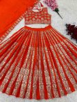 FANCY GEORGETTE EMBROIDERY SEQUENCE WORK LEHENGA CHOLI WITH DUPATTA PARTY WEAR WHOLESALE PRICE ETHNIC GARMENT (4)