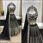 FANCY GEORGETTE EMBROIDERY SEQUENCE WORK LEHENGA CHOLI WITH DUPATTA PARTY WEAR WHOLESALE PRICE ETHNIC GARMENT (5)