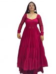 FANCY GEORGETTE LAYERED RUFFLE STYLE GOWN WITH PALAZZO PARTY WEAR WHOLESALE PRICE ETHNIC GARMENT (3)