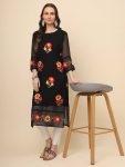 FANCY GEORGETTE LUCKNOWI CHICKENKARI WORK ONLY KURTI OFFICE WEAR WHOLESALE PRICE ETHNIC GARMENT (10)