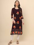 FANCY GEORGETTE LUCKNOWI CHICKENKARI WORK ONLY KURTI OFFICE WEAR WHOLESALE PRICE ETHNIC GARMENT (4)