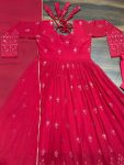 FANCY GEORGETTE SEQUENCE EMBROIDERY WORK GOWN BOTTOM WITH DUPATTA PARTY WEAR WHOLESALE PRICE ETHNIC GARMENT (4)