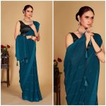 FANCY GEORGETTE SEQUENCE WORK SAREE WITH UNSTITCHED BLOUSE PARETY WEAR WHOLESALE PRICE ETHNIC GARMENT (2)