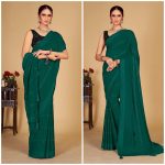 FANCY GEORGETTE SEQUENCE WORK SAREE WITH UNSTITCHED BLOUSE PARETY WEAR WHOLESALE PRICE ETHNIC GARMENT (4)