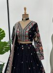 FANCY GEORGETTE SEQUENVR THREAD WORK LEHENGA CHOLI WITH DUPATTA PARTY WEAR WHOLESALE PRICE ETHNIC GARMENT (2)