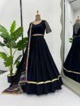 FANCY GEORGETTE THREAD SEQUENCE WORK LEHENGA CHOLI WITH DUPATTA PARTY WEAR WHOLESALE PRICE ETHNIC GARMENT (11)