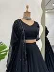 FANCY GEORGETTE THREAD SEQUENCE WORK LEHENGA CHOLI WITH DUPATTA PARTY WEAR WHOLESALE PRICE ETHNIC GARMENT (3)