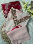 FANCY MUSLIN DIGITAL PRINTED EMBROIDERY SEQUENCE WORK TOP BOTTOM WITH DUPATTA PARTY WEAR WHOLESALE PRICE ETHNIC GARMENT (1)