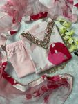 FANCY MUSLIN DIGITAL PRINTED EMBROIDERY SEQUENCE WORK TOP BOTTOM WITH DUPATTA PARTY WEAR WHOLESALE PRICE ETHNIC GARMENT (1)