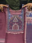 FANCY MUSLIN NECK HAND WORK TOP BOTTOM WITH DUPATTA CASUAL WEAR WHOLESALE PRICE ETHNIC GARMENT (3)