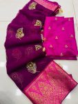 FANCY ORGANZA JARI SEQUENCE JACQUARD BORDER WORK SAREE WITH UNSTITCHED BLOUSE PARTY WEAR WHOLESALE PRICE ETHNIC GARMENT (5)