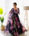 FANCY ORGANZA TABBY SILK DIGITAL PRINTED GOWQN WITH DUPATTA PARTY WEAR WHOLESALE PRICE ETHNIC GARMENT (5)