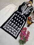 FANCY RAYON CHIKANKARI WORK READY TO WEAR KURTI WITH PALAZZO PARTY WEAR WHOLESALE PRICE ETHNIC GARMENT (2)