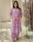 FANCY RAYON LAKHNAVI WORK KURTI PALAZZO SET CASUAL WEAR WHOLESALE PRICE ETHNIC GARMENT (4)