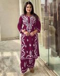 FANCY RAYON LAKHNAVI WORK KURTI PALAZZO SET CASUAL WEAR WHOLESALE PRICE ETHNIC GARMENT (5)