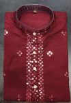 FANCY ROMAN SILK EMBROIDERY SEQUENCE WORK MENS KURTA PAJAMA FESTIVAL WEAR WHOLESALE PRICE ETHNIC GARMENT (2)