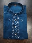 FANCY ROMAN SILK EMBROIDERY SEQUENCE WORK MENS KURTA PAJAMA FESTIVAL WEAR WHOLESALE PRICE ETHNIC GARMENT (7)