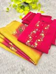 FANCY ROMAN SILK NECK HAND WORK KURTI PANT WITH DUPATTA PARTY WEAR WHOLESALE PRICE ETHNIC GARMENT 1) (11)