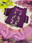FANCY ROMAN SILK NECK HAND WORK KURTI PANT WITH DUPATTA PARTY WEAR WHOLESALE PRICE ETHNIC GARMENT 1) (3)