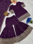 FANCY SILK EMBROIDERY WORK TOP SHARARA WITH DUPATTA PARTY WEAR WHOLESALE PRICE ETHNIC GARMENT (3)