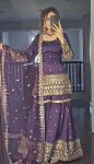 FANCY SILK EMBROIDERY WORK TOP SHARARA WITH DUPATTA PARTY WEAR WHOLESALE PRICE ETHNIC GARMENT (3)