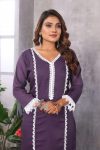 FANCY STAR GEORGETTE COTTON LACE BORDER WORK TOP PANT SET CASUAL WEAR WHOLESALE PRICE ETHNIC GARMENT 1 (1)