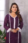 FANCY STAR GEORGETTE COTTON LACE BORDER WORK TOP PANT SET CASUAL WEAR WHOLESALE PRICE ETHNIC GARMENT (18)