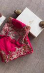 FANCY TABBY ORGANZA SILK EMBROIDERY LACE WORK SAREE WITH UNSTITCHED BLOUSE PARTY WEAR WHOLESALE PRICE ETHNIC GARMENT (2)
