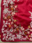 FANCY TABBY ORGANZA SILK EMBROIDERY LACE WORK SAREE WITH UNSTITCHED BLOUSE PARTY WEAR WHOLESALE PRICE ETHNIC GARMENT (2)