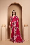 FANCY TABBY ORGANZA SILK EMBROIDERY LACE WORK SAREE WITH UNSTITCHED BLOUSE PARTY WEAR WHOLESALE PRICE ETHNIC GARMENT (2)
