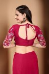 FANCY TABBY ORGANZA SILK EMBROIDERY LACE WORK SAREE WITH UNSTITCHED BLOUSE PARTY WEAR WHOLESALE PRICE ETHNIC GARMENT (2)