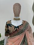 FANCY TWILL NET THREAD SEQUENCE WORK SAREE WITH UNSTITCHED BLOUSE PARTY WEAR WHOLESALE PRICE ETHNIC GARMENT (8)