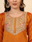 FANCY VICHITRA SILK EMBROIDERY WORK TOP BOTTOM WITH DUPATTA PARTY WEAR WHOLESALE PRICE ETHNIC GARMENT (2)