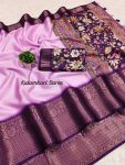 FASHIONABLE BANARASI SOFT SILK PRINTED JACQUARD BORDER SAREE WITH UNSTITCHED BLOUSE PARTY WEAR WHOLESALE PRICE ETHNIC GARMENT (8)