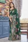 FASHIONABLE BANARASI SOFT SILK WEAVING ZARI WORK SAREE WITH UNSTITCHED BLOUSE PARTY WEAR WHOLESALE PRICE ETHNIC GARMENT (12)