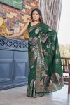 FASHIONABLE BANARASI SOFT SILK WEAVING ZARI WORK SAREE WITH UNSTITCHED BLOUSE PARTY WEAR WHOLESALE PRICE ETHNIC GARMENT (12)