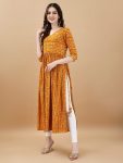 FASHIONABLE BANDHANI PRINTED NAYRA CUT KURTI WITH HANDMADE LATKAN FESTIVE WEAR WHOLESALE PRICE ETHNIC GARMENT (7)