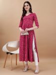 FASHIONABLE BANDHANI PRINTED NAYRA CUT KURTI WITH HANDMADE LATKAN FESTIVE WEAR WHOLESALE PRICE ETHNIC GARMENT (15)