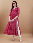 FASHIONABLE BANDHANI PRINTED NAYRA CUT KURTI WITH HANDMADE LATKAN FESTIVE WEAR WHOLESALE PRICE ETHNIC GARMENT (15)