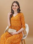 FASHIONABLE BANDHANI PRINTED NAYRA CUT KURTI WITH HANDMADE LATKAN FESTIVE WEAR WHOLESALE PRICE ETHNIC GARMENT (7)