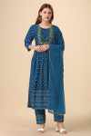 FASHIONABLE CHIFFON EMBROIDERY WORK NAYRA CUT KURTI BOTTOM WITH DUPATTA PARTY WEAR WHOLESALE PRICE ETHNIC GARMENT (7)