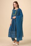 FASHIONABLE CHIFFON EMBROIDERY WORK NAYRA CUT KURTI BOTTOM WITH DUPATTA PARTY WEAR WHOLESALE PRICE ETHNIC GARMENT (7)