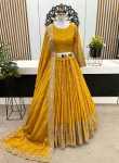 FASHIONABLE CHINON SILK EMBROIDERY SEQUENCE WORK LEHNGA CHOLI WITH DUPATTA PARTY WEAR WHOLESALE PRICE ETHNIC GARMENT (6)